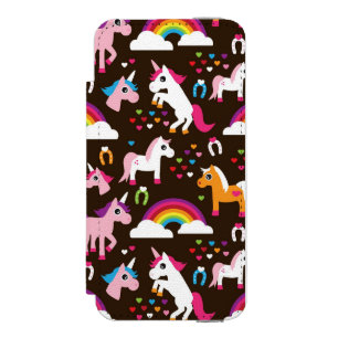 unicorn rainbow kids background horse iPhone SE/5/5s wallet case