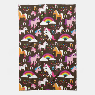 unicorn rainbow kids background horse kitchen towel