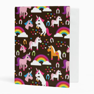 unicorn rainbow kids background horse mini binder