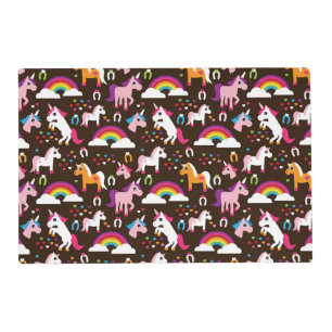 unicorn rainbow kids background horse placemat