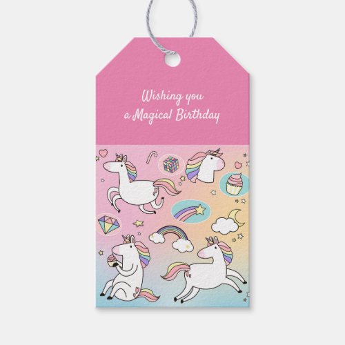 Unicorn Rainbow Kids Cute Fun  Gift Tags