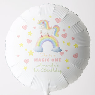 Unicorn Rainbow Magic One First Birthday Balloon