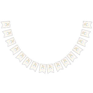 Unicorn Rainbow Magic One First Birthday Bunting Flags