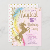Unicorn Rainbow Magical Birthday Party Invitations (Front/Back)