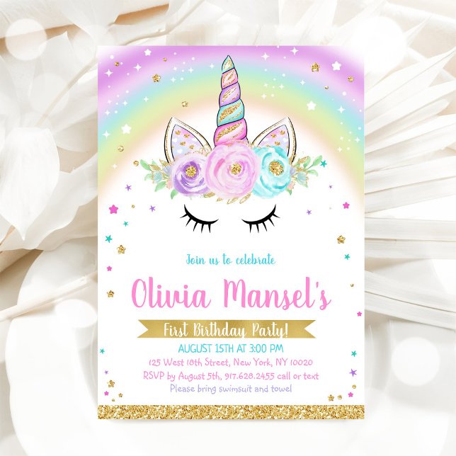 Unicorn Rainbow Magical Day Birthday Invitation (Creator Uploaded)