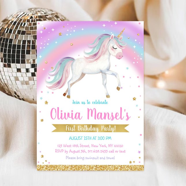 Unicorn Rainbow Magical Day Birthday Invitation (Creator Uploaded)