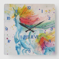 Unicorn Rainbow Magical Girls Childrens Room Clock