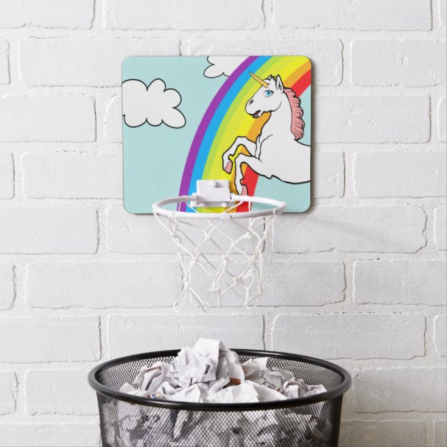 Unicorn Rainbow Mini Basketball Hoop (In Situ)