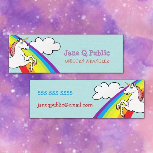 Unicorn Rainbow Mini Business Card