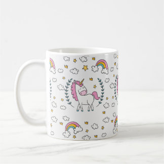 Unicorn Rainbow Mug Clouds Stars Gift