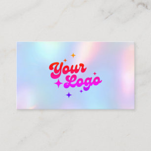 Unicorn Rainbow Pastel Holographic Logo Business Card