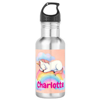 Unicorn & Rainbow, Personalized Water Bottle