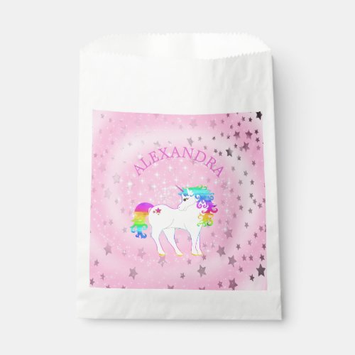 Unicorn Rainbow Pink Cute  Birthday Party Favor Bag