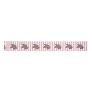 Unicorn Rainbow Pink Stripe Ribbon
