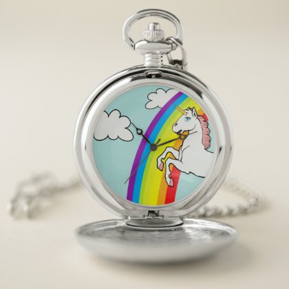 Unicorn Rainbow Pocket Watch