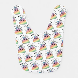 Unicorn Rainbow Poop Emoji Baby Bib