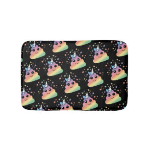 Unicorn Rainbow Poop Emoji Bath Mat