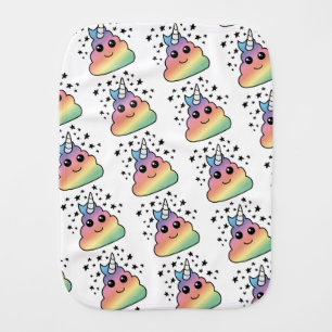 Unicorn Rainbow Poop Emoji Kawaii Baby Burp Cloth