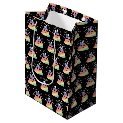 Unicorn Rainbow Poop Emoji Kawaii Medium Gift Bag