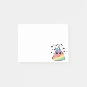 Unicorn Rainbow Poop Emoji Kawaii Post-it Notes