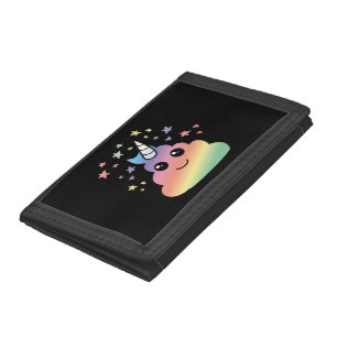Unicorn Rainbow Poop Emoji Kawaii Tri-fold Wallet