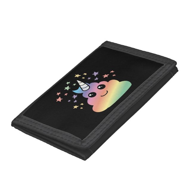 Unicorn Rainbow Poop Emoji Kawaii Trifold Wallet (Bottom)