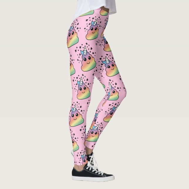 Unicorn Rainbow Poop Emoji Leggings (Right)
