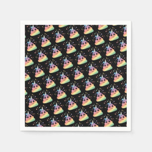 Unicorn Rainbow Poop Emoji Napkins