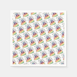 Unicorn Rainbow Poop Emoji Napkins
