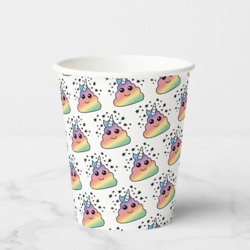 Unicorn Rainbow Poop Emoji Paper Cups