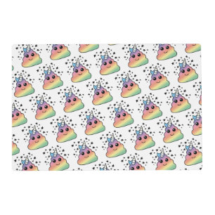 Unicorn Rainbow Poop Emoji Placemat