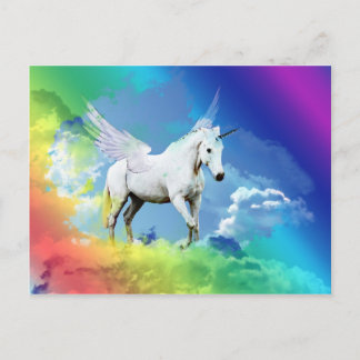Unicorn Rainbow Postcard