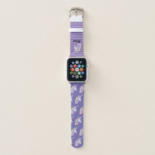 Unicorn Rainbow Purple Fantasy Personalized Apple Watch Band