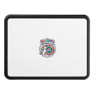 Unicorn Rainbow Records Club White Background Cute Hitch Cover