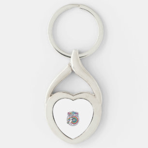 Unicorn Rainbow Records Club White Background Cute Keychain