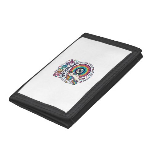 Unicorn Rainbow Records Club White Background Cute Trifold Wallet