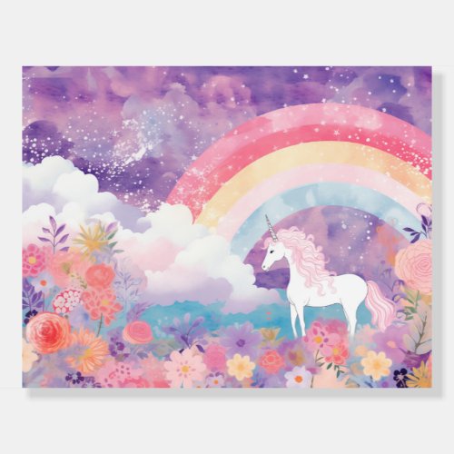 *~* UNICORN Rainbow Reverse Flowers AP96  Foam Board