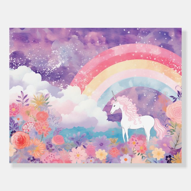 *~* UNICORN Rainbow Reverse Flowers AP96  Foam Board (Front)
