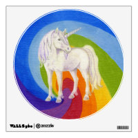 Unicorn Rainbow round wall decal 12x12