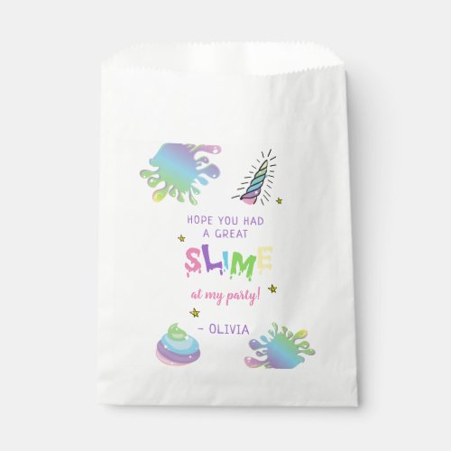 Unicorn Rainbow Slime Favor Bag
