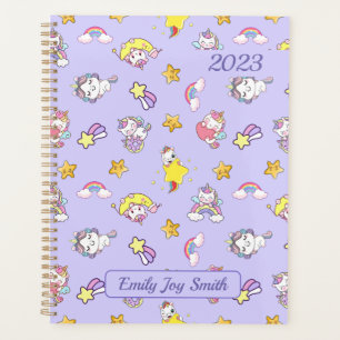 Unicorn Rainbow Star Light Purple Themed Planner