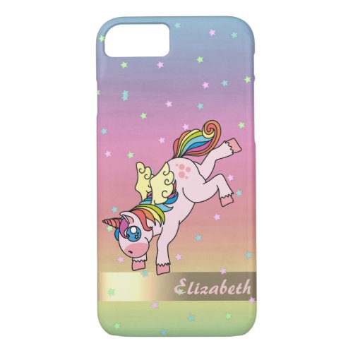 Unicorn Rainbow Stars _ Personalized iPhone 87 Case
