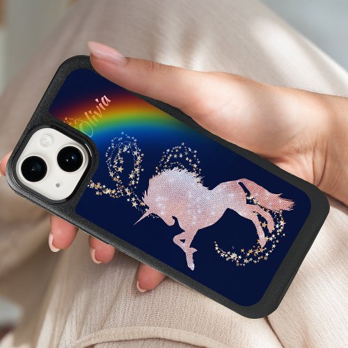 Unicorn Rainbow Stars Sparkle OtterBox iPhone 14 Case