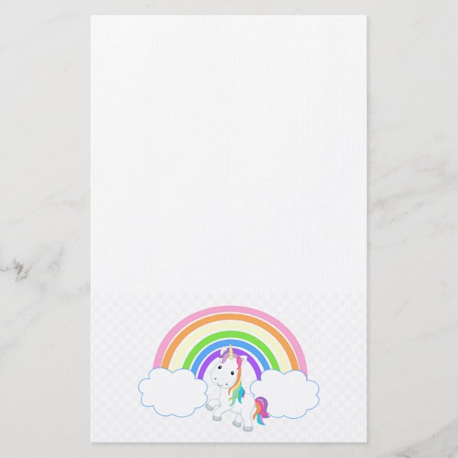Unicorn Rainbow Stationery (Front)