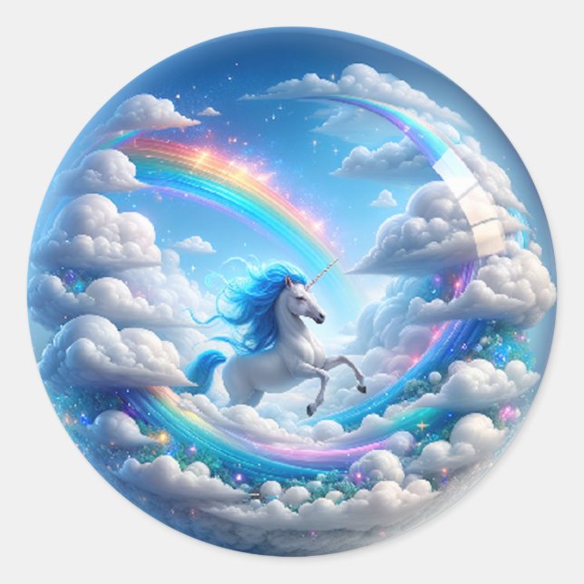 Unicorn Rainbow Sticker – Soaring Fantasy Magic (Front)