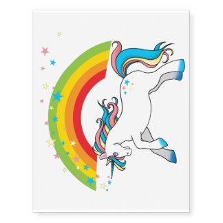 UNICORN & RAINBOW TEMPORARY TATTOO