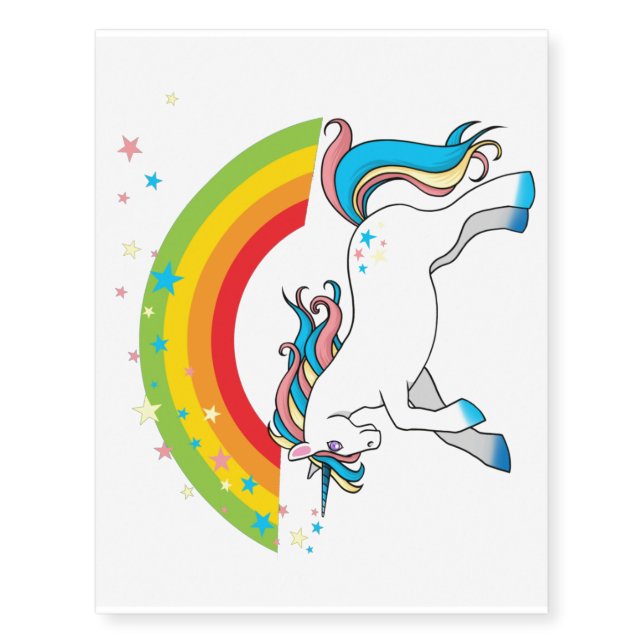 UNICORN & RAINBOW TEMPORARY TATTOO (Front)
