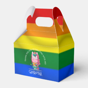 Unicorn rainbow Thank You Favor Box