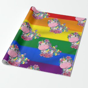 Unicorn rainbow theme Wrapping Paper