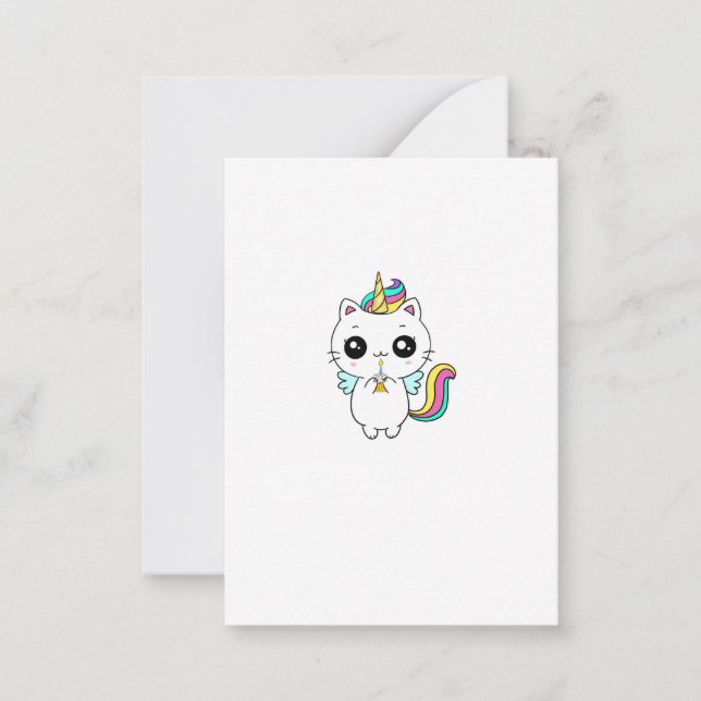 Unicorn, rainbow unicorn, cute note card (Front)